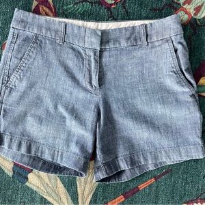 J Crew Factory 4” Chambray City Fit Shorts Size 2